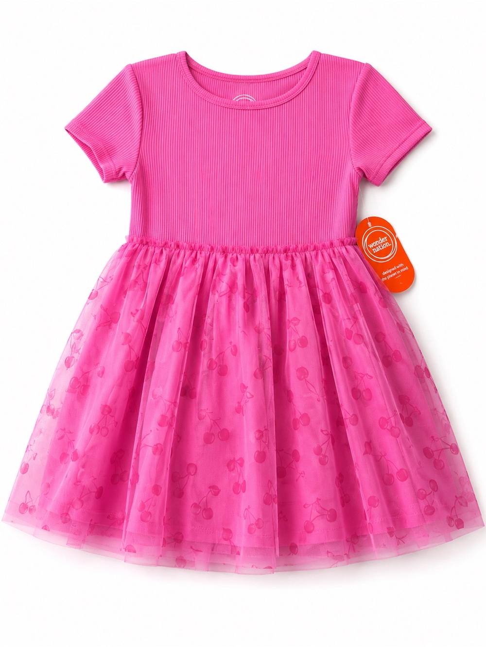 Wonder Nation Girls Pink Tutu Dress Cherry Print NWT |